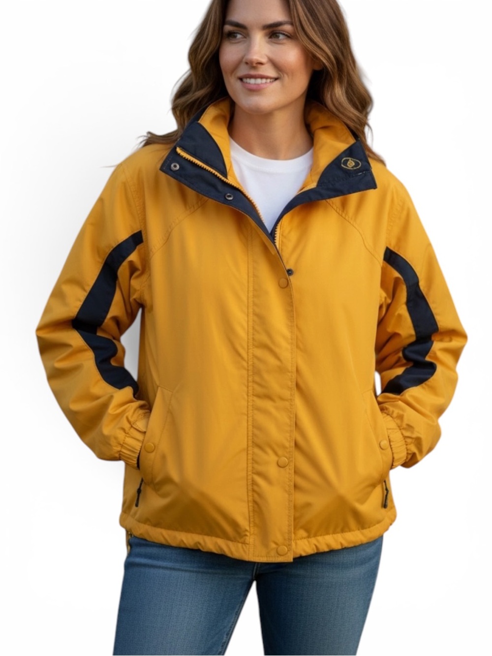 Vintage Women’s Columbia Yellow Jacket With Black Trim Size Large